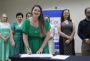 Técnica em enfermagem Marilene Cagol Salles em sua posse (Foto: COREN-SC)